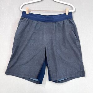 Lululemon Shorts Men Medium Blue Grey Pull On Performance Activewear 9" Stretch